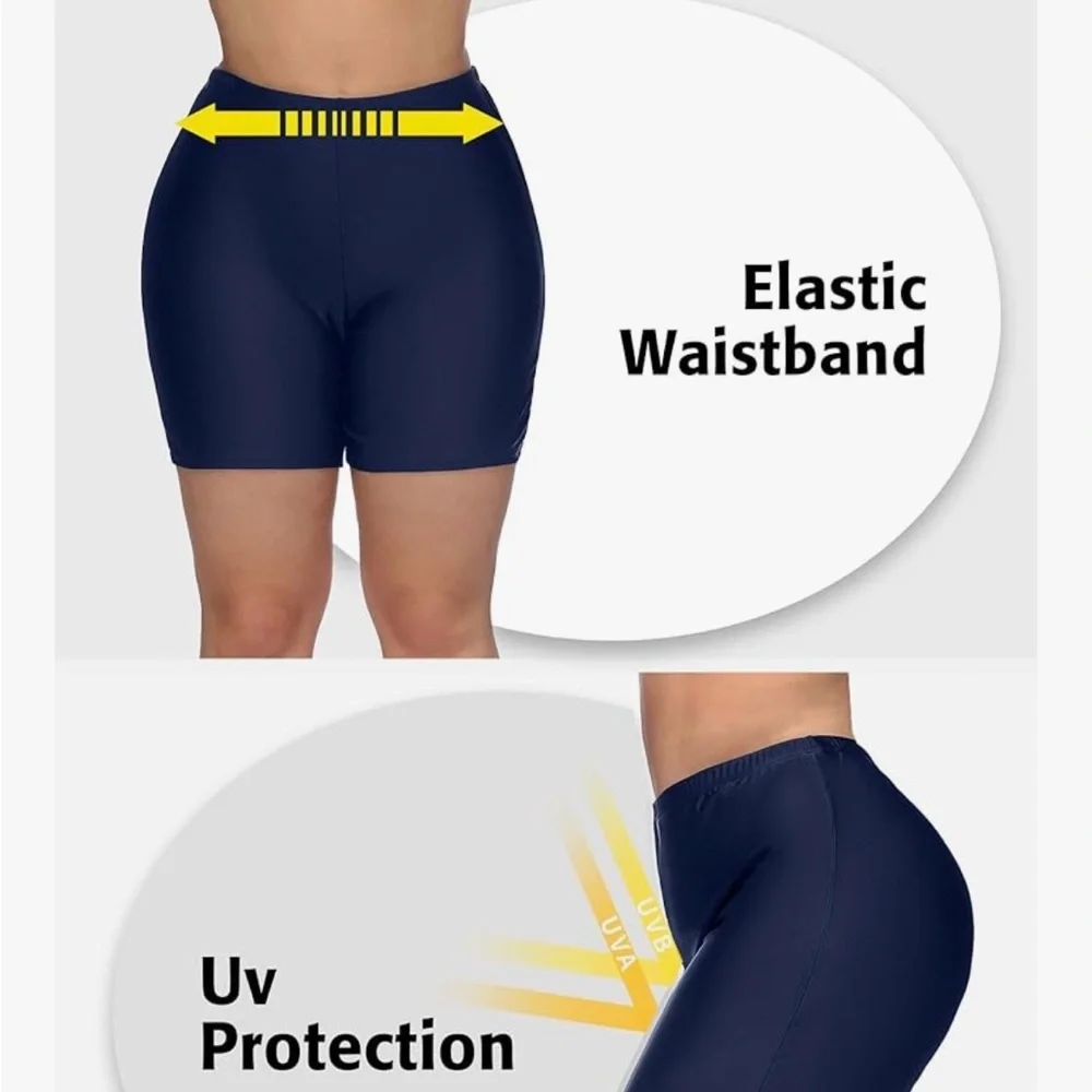 Women's 3X Plus Size Swim Shorts - Picture 3 of 5